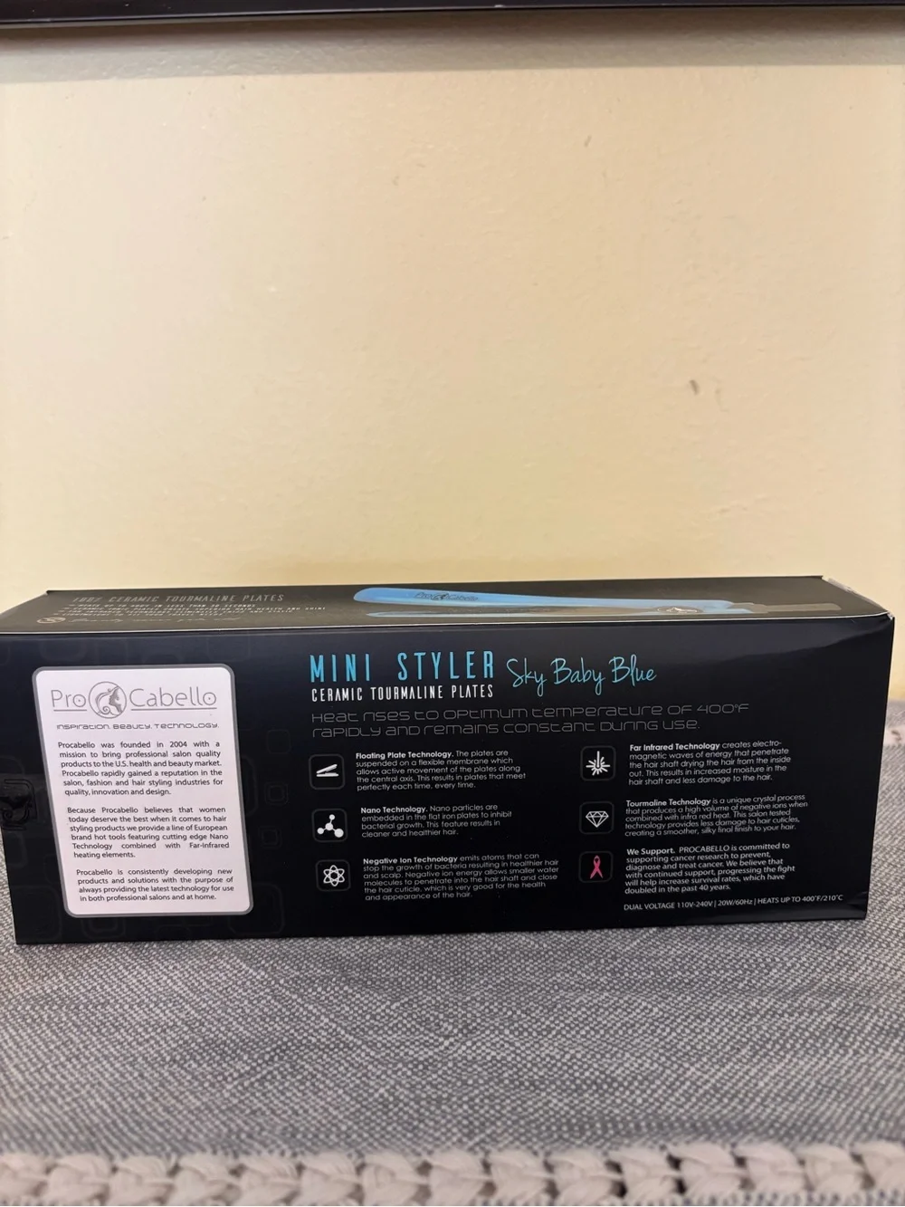 Mini Styler in Sky Baby Blue - Portable Ceramic Tourmaline Flat Iron